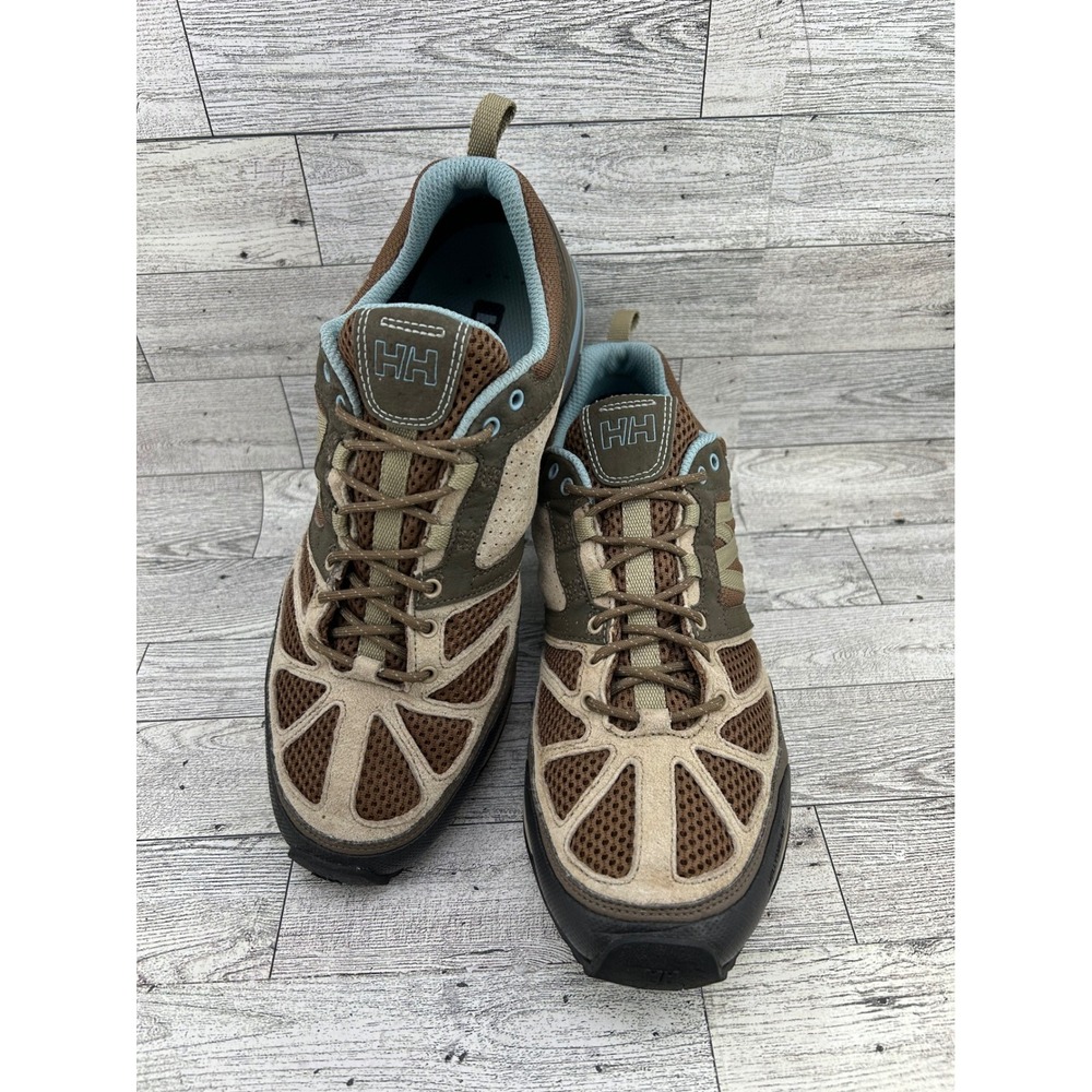 Helly Hansen Women's Trail Hiking Shoes Sz‎ 9 EU 40.5 Brown Blue HH Tech